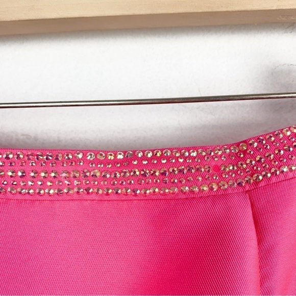 NWT Ellie Wilde by Mon Cheri Hot Pink Two Piece Off Shoulder Satin Formal Dress - Picture 15 of 16